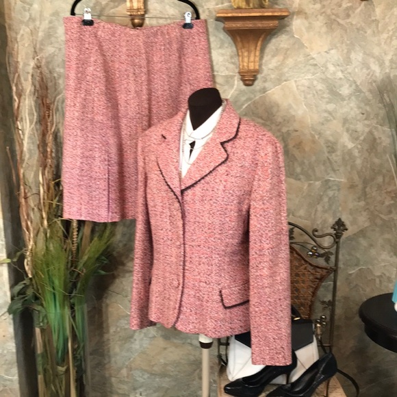 Neiman Marcus 🌹 piece tweed skirt suit set dress blazer
